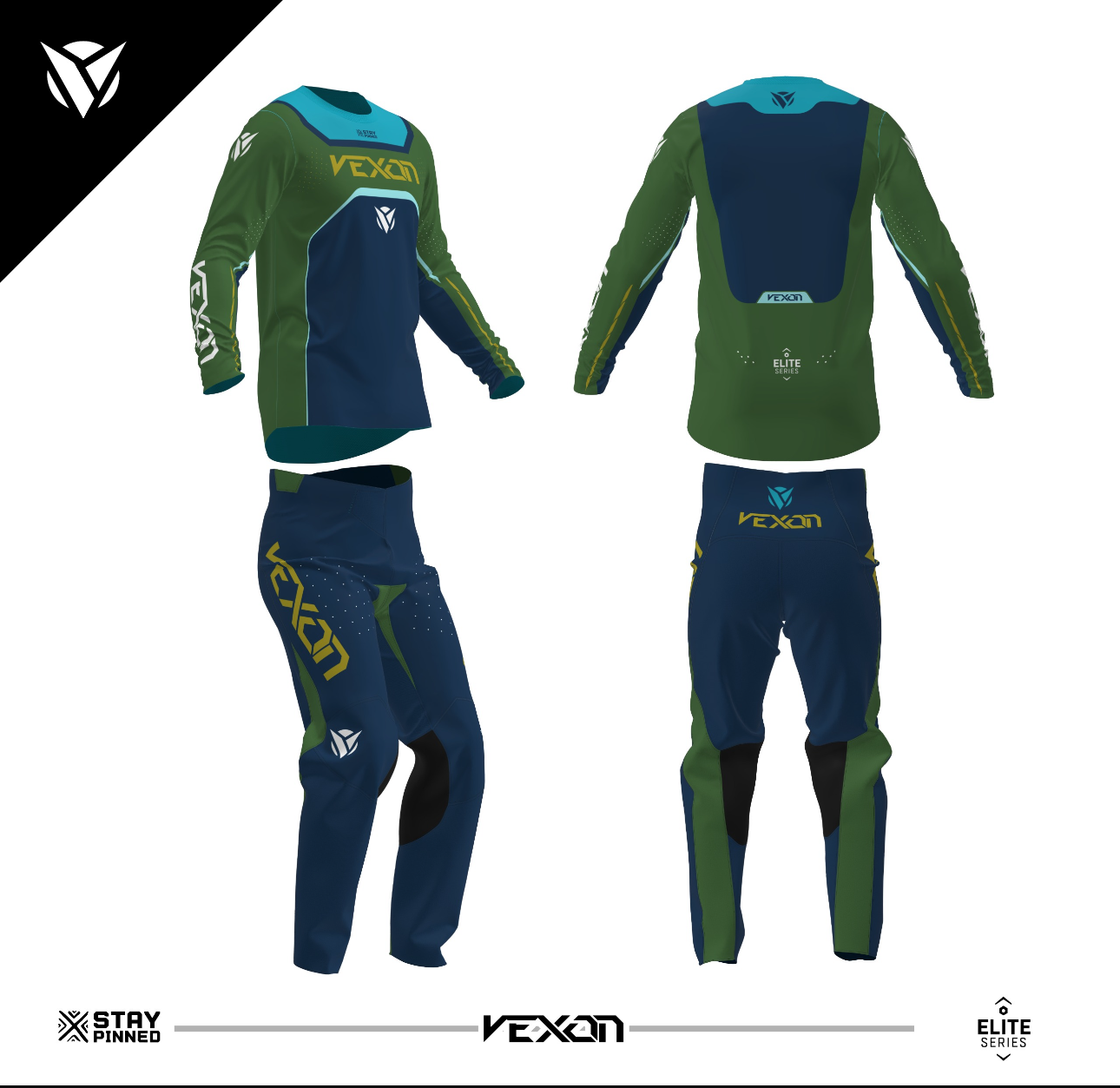 Elite Series Jersey/Pant Set (Blue/Green)